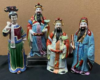 Porcelain Fu Lu Shou Figurines