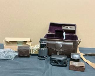 Vintage Camera Accessories, Cases, And Binoculars