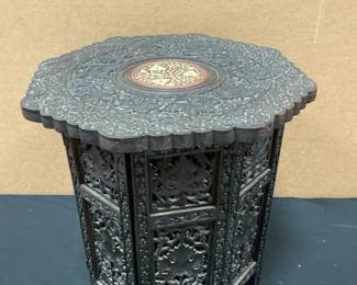 Carved Octagonal Side Table