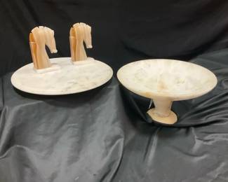 Italian Marble Pedestal Fruit Stands