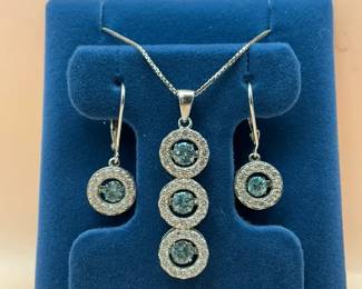 925 Blue Topaz Jewelry Set