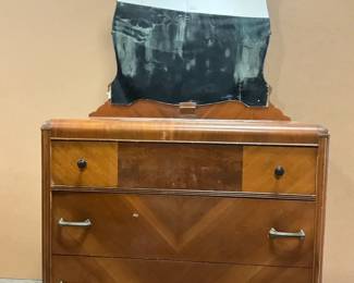 Wooden Dresser And Mirror