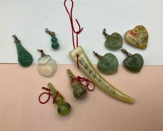 Carved Jade Jewelry Pieces