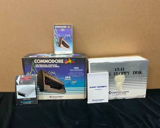 Commodore 64 Computer System And Floppy Disk