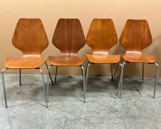 Scandinavian Bentwood And Chrome Chairs