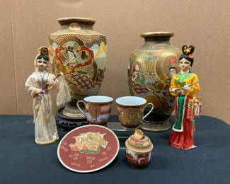 Satsuma Style Vase And Friends