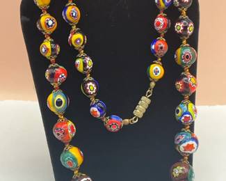 Vintage Millefiori Italian Glass Necklace