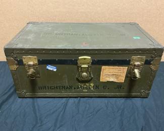 Lockable Vintage Issued Military Trunk