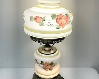 Milk Glass Hurricane Lamp