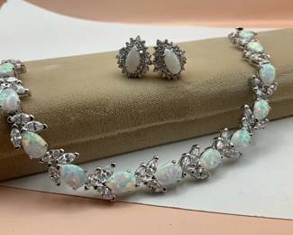 09 White Opal Bracelet Studs