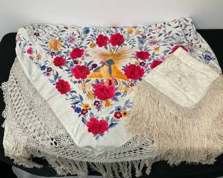 Embroidered Silk Table Linens