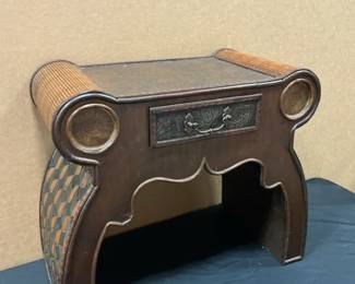 Wooden Table With Woven Paneling