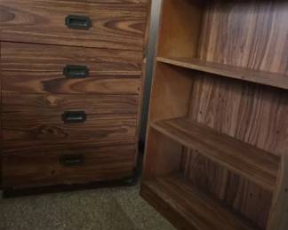 EFF018 - 5 Drawer Dresser and 3-Tier Bookshelf 