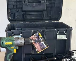 EFF087 Dewalt Tool Box Including Teccpo Drill Gun And Bits With Battery 