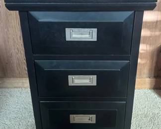 EFF090 - VECELO modern black 3-drawer nightstand