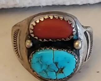 EFF074- Sterling Silver Navajo Men's Signet Ring 