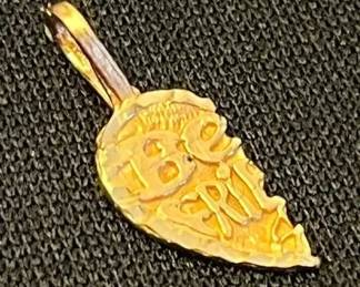 EFF199 14K Gold Half Of A Best Friend Charm 