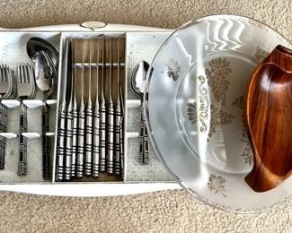 EFF176 Stainless Steel Vintage 60’s/70’s Silverware & Dishes 