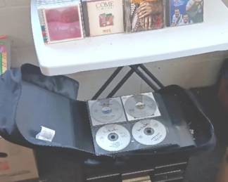 EFF055 Assorted CD's, CD Holder Case & Cassette Tape Box