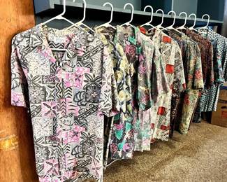 EFF109 1990's Aloha Shirts By Kolekole, Kahala, Kai Nani, Weeds, And American Liberty 