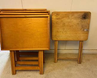 EFF168 Set Of Wood TV Dinner Trays 