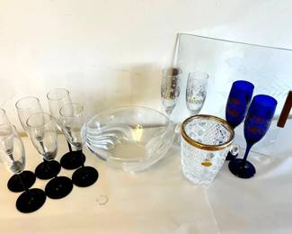 EFF009 Millennium NYE Stemware, Glass Serving Dishes & Vintage Crystal 