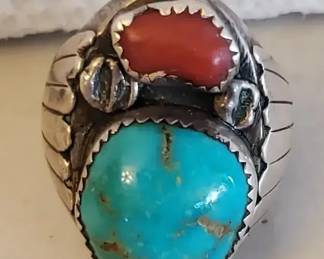 EFF069- Sterling Silver Navajo Men's Ring 