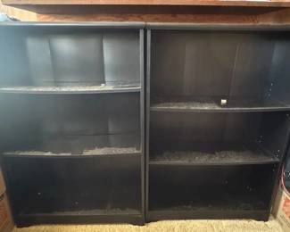 EFF106 - Pair of dark wood Shelf cabinets 