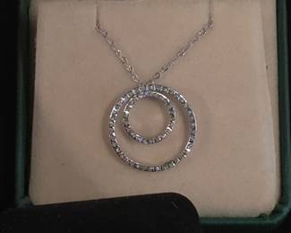 14K and Diamonds pendant with matching earrings 