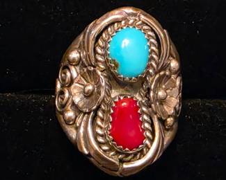Signed Turquoise ring 