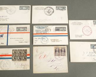 Eight 1926 First Flight Air Mail. From different cities. Historic Cover