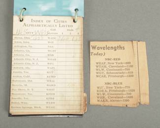 Pilot's Radio Log Book. In a hard plastic case 2 3/4" x 4". For radio stations across the country. 