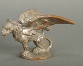 1925 Gardner Griffin Hood Ornament. Measures 3" tall and 4 3/8" long
