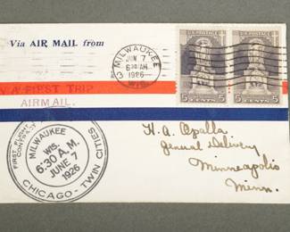 1926 Air Mail 1st Flight. Milwaukee to Minneapolis. Charles Dickson Aviation. Historic Cover