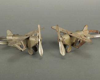 Rare! A pair of Tin Clip On Airplanes From Lindbergh Parade 1927