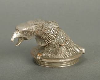 1927-1928 Peerless Automotive Mascot. 3" tall and 5" long. Eagle with open mouth