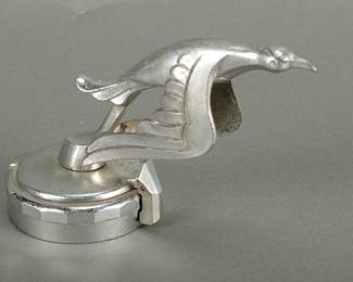 1920's Dion Flying Bird Automotive Mascot. Latch opens. 7" long and 4 1/2" tall