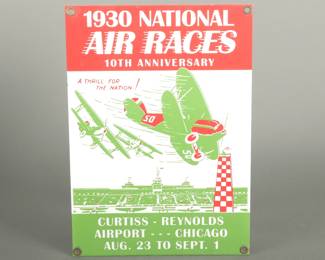 Reproduction 1930 Chicago Air Race Sign. 10" x 14". 