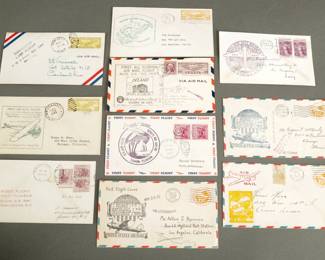 10 First Flight Air Mail. 2 for 1934. 1 for 1935. 1 for 1937. 5 for 1938. One from 1933 that is the last flight. Historic Cover