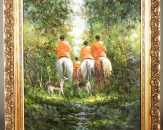 Oil On Canvas Painting by Corber. Image size is 19 1/2" x 24". Outside frame is 25 1/2" x 29 1/2".