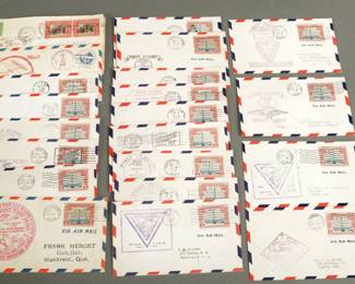 23 First Flight Air Mail. These are from 1928. Different cities. One is from St. Louis to Montreal. Historic Covers