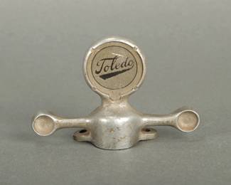 Mini Pretend Moto Meter. This is for a pedal car by Toledo Auto. Aluminum. 2 1/2" tall and 3 7/8" wide.