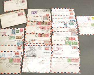 41 Air Mail. These are from 1932 to 1952. Some plain envelopes, first flight helicopters. Historic Cover
