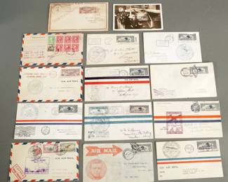 14 Lindbergh Related Air Mail. On escort planes or special flights. 8 are 1927, 1 is 1928, 1 is 1929, 3 are 1931. Historic Cover