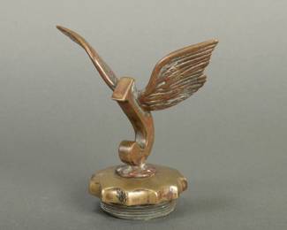 1923-1926 Jewitt Flying "J" Automotive Mascot. 5" tall and wing span is 5"