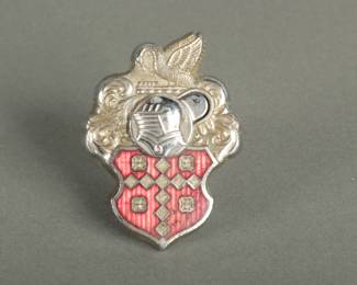 1956 Packard Trunk Lock. Has swing open face and enameled shield. Measures 3" tall