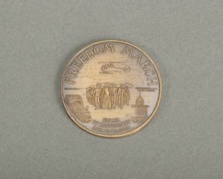 1965 Martin Luther King Medallion. This is for the Freedom March, Selma to Montgomery, March 21-25, 1965. Shows Brown's Chapel in Selma.