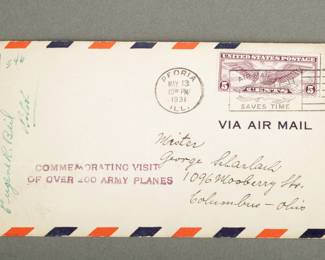 Airmail Cover. Pilot signed, E. Beil. Dated May, 1931. From Peoria to Columbus.