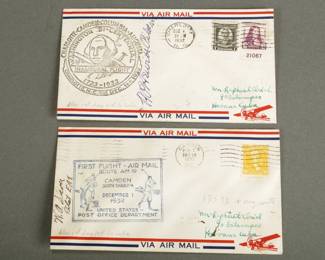 Two 1932 Air Mail. Pilot signed, W.A. Siever. Also Hewitt. Camden to Havana and Charlotte to Havana. Historic Cover