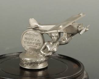 1927 Chevy Quota Trophy Automotive Mascot. This is from October 1927. Has the Spirit of St. Louis air plane